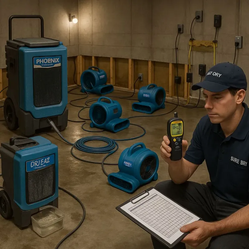 Structural Drying and Dehumidification process in Hartwell, GA